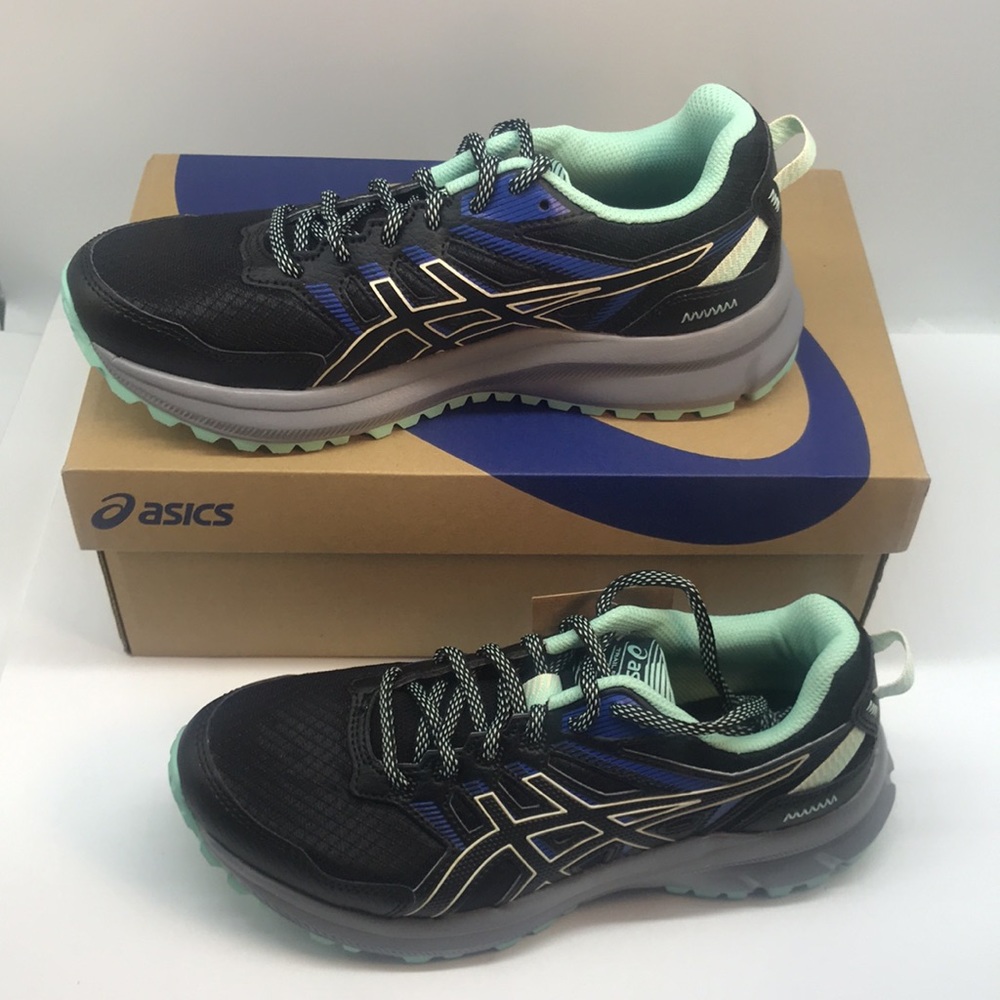 ASICS WOMENŚ TRAIL SCOUT 2 RUNNING SHOES SIZE 7.5 BLACK/BIRCH - Picture 2 of 14